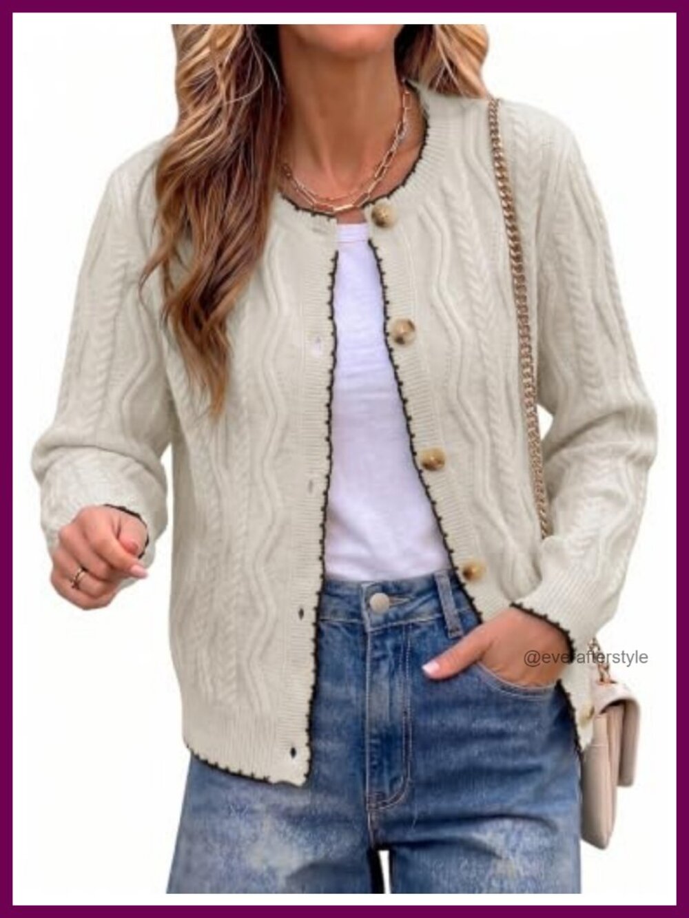 Women's Cropped Cable Knit Cardigan Long Sleeve Lightweight Button Down
